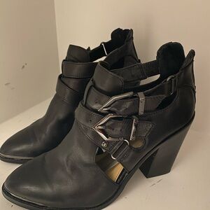 Gianni Bini black booties with buckles. Super cute!  Size 8. 4” block heels